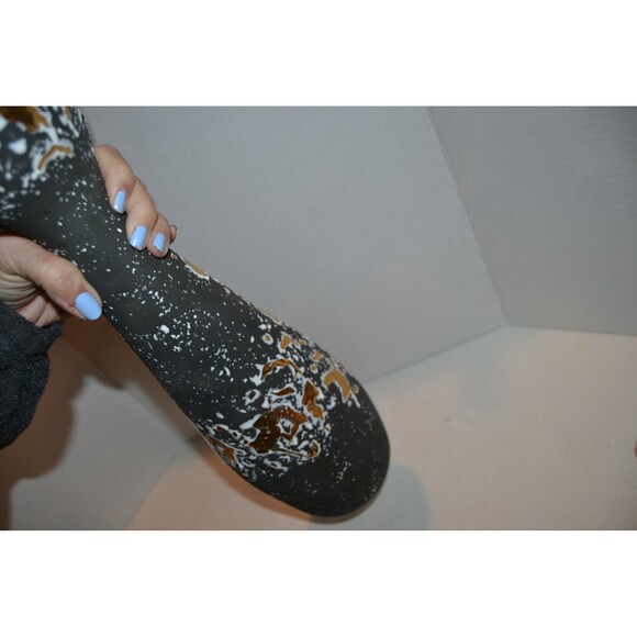 Vintage Vase Black with Gold and White Abstract 1950s - Picture 5 of 5